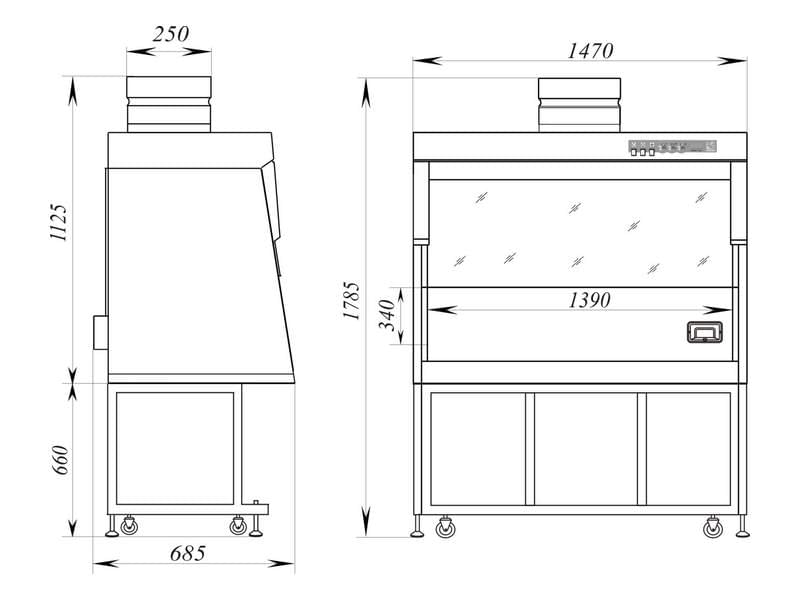 Fume hood 510.150 -Dimensional Drawing Fume hood 510.150